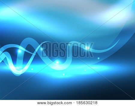 Glowing shiny wave background, energy concept illustration