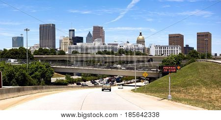 Roush hour traffic in the capital city of Atlanta