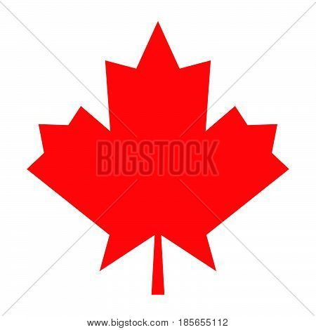 Red Color Maple Leaf Icon.