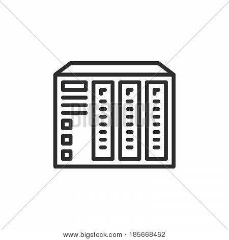 NAS server line icon outline vector sign linear style pictogram isolated on white. Symbol logo illustration. Editable stroke. Pixel perfect