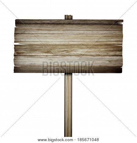 wooden sign isolated on a white background