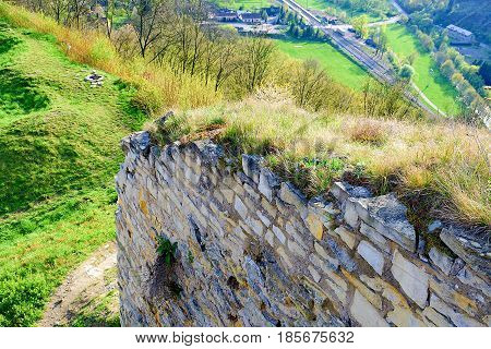 Ruins Of Fortification (bulwark). Medieval Rampart