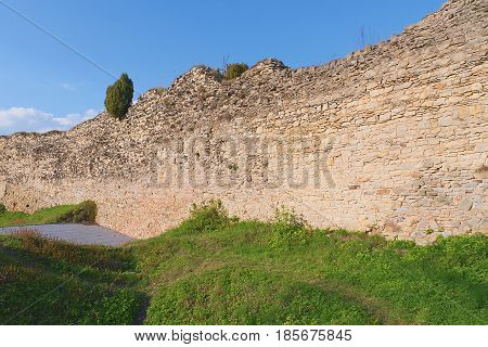 Ruins Of Fortification (bulwark). Medieval Rampart