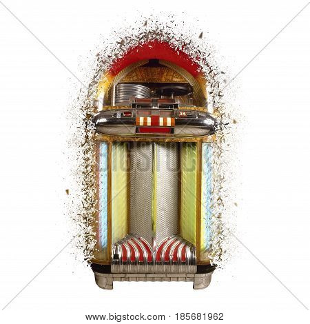 Old Jukebox Music Player Exploded