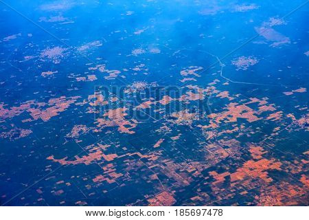 Indian Territory Near Delhi. View From Bird Flight