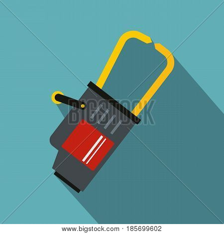 Welding equipment icon. Flat illustration of welding equipment vector icon for web on baby blue background