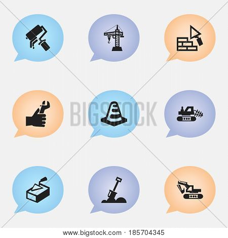 Set Of 9 Editable Structure Icons. Includes Symbols Such As Notice Object, Scrub, Oar And More. Can Be Used For Web, Mobile, UI And Infographic Design.