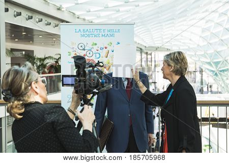 People Visit Tuttofood 2017 In Milan, Italy