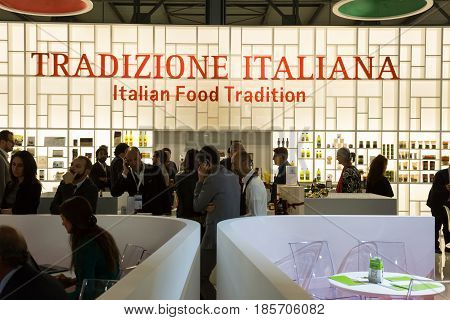 People Visit Tuttofood 2017 In Milan, Italy