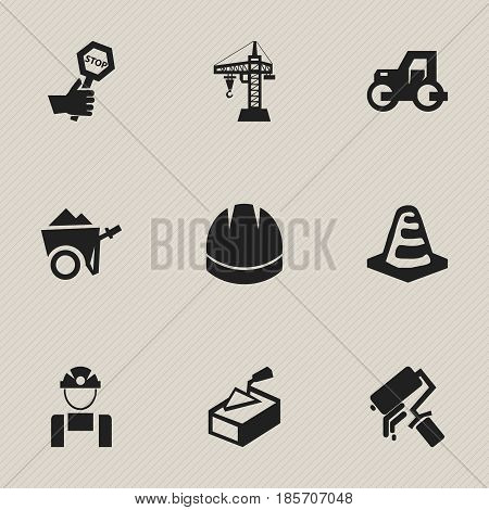 Set Of 9 Editable Structure Icons. Includes Symbols Such As Endurance, Spatula, Scrub And More. Can Be Used For Web, Mobile, UI And Infographic Design.