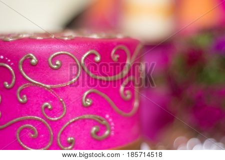 Detail Of A Pink Birthday Cake For Girl