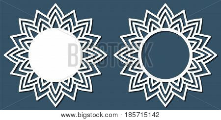 Vector Stencil Lacy Round Frame With Carved Openwork Pattern. Template For Interior Design, Layouts