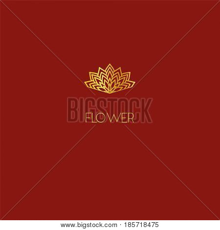 Abstract Flower Logo Icon Design. Elegant Lotus Line Symbol. Template For Creating Unique Luxury Des