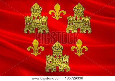 Flag of Chinon is a commune located in the Indre-et-Loire department in the Region Centre France. 3D illustration