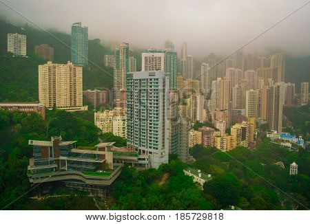View Over Victoria Harbor As Viewed Atop Victoria Peak