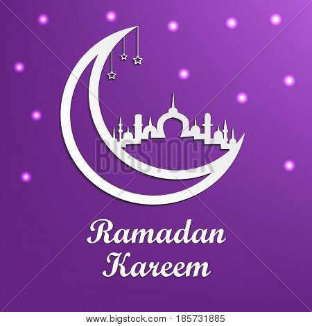 Ramadan Kareem Is A Beautiful Postcard. Arabic Background. The Uraza. Night Sky. Celebration.