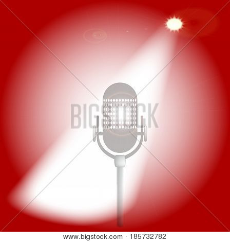 A microphone ready on stage for the performer
