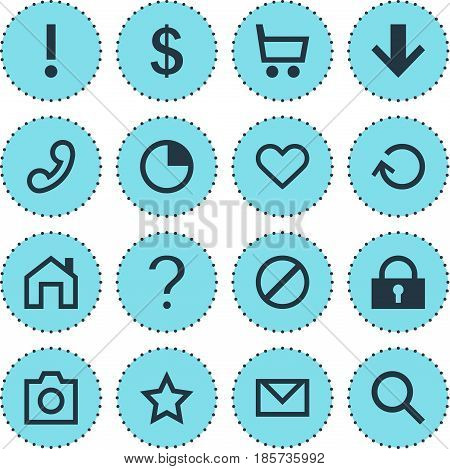 Vector Illustration Of 16 Member Icons. Editable Pack Of Renovate, Alert, Mainpage And Other Elements.