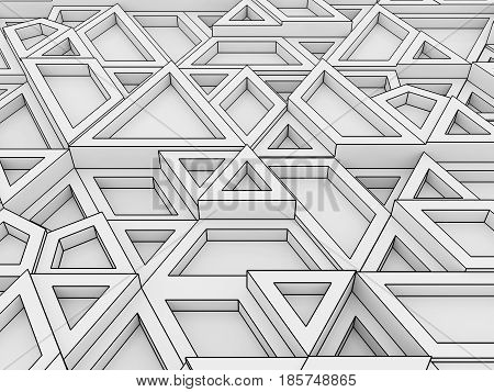 Equilateral Triangles - White Abstract Background