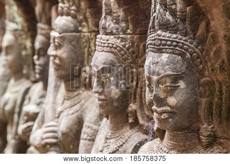 Up close: Terrace of the leper king in Cambodia's Siem Reap park