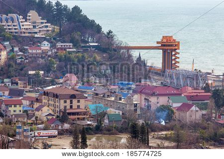 Sochi, Russia - February 12, 2016: Dagomys is a microdistrict of Sochi, Russia, known for its resorts, vacation spots and tea plantations.