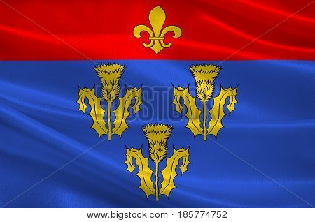 Flag of Pithiviers is a commune in the Loiret department in north-central France. 3D illustration