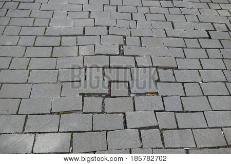 Broken Pattern Of Street Cobble Pavement