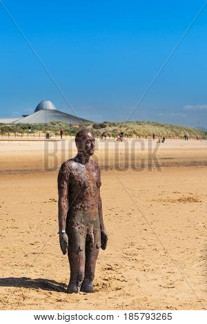 Sculpture On Crosby Beach, The Another Place By Anthony Gormley
