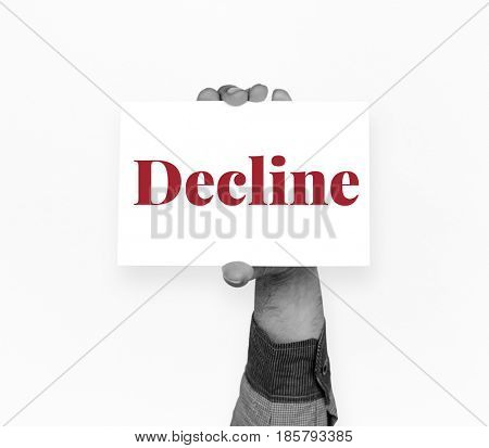 Disapprove rejection decline word on banner