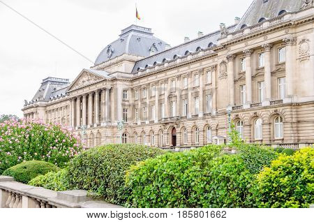 View on Royal Palace of Brussels in Belgium