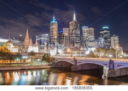 Melbourne the most liveable city in the world. Scenery view in the night time.