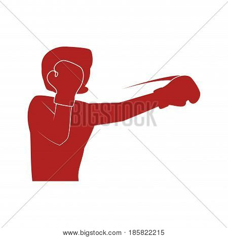 Boxing figther trainning icon vector illustration graphic design