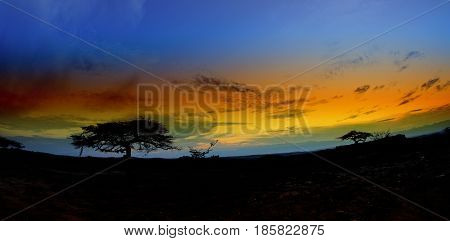 Sunset in the Desierto de la Tatacoa (Tatacoa Desert) in Villavieja, Huila / Colombia
