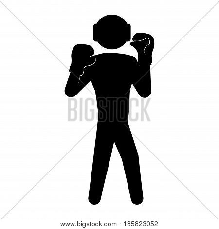 Boxing figther trainning icon vector illustration graphic design