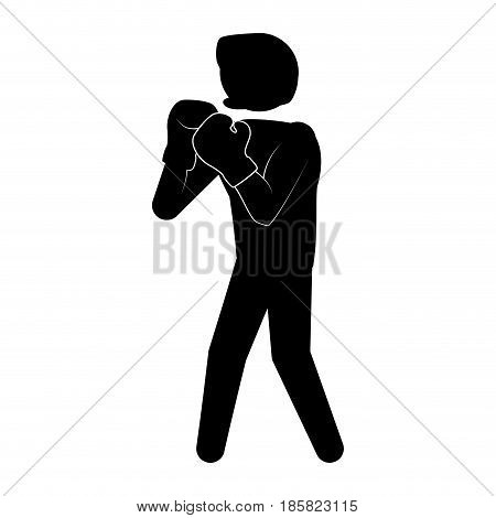 Boxing figther trainning icon vector illustration graphic design