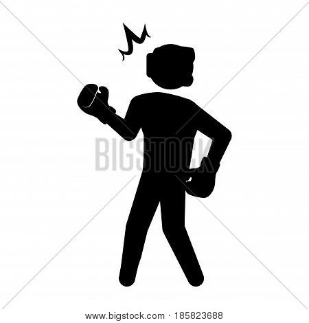 Boxing figther trainning icon vector illustration graphic design
