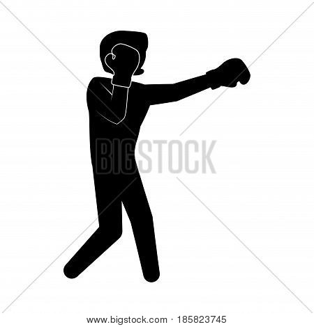 Boxing figther trainning icon vector illustration graphic design