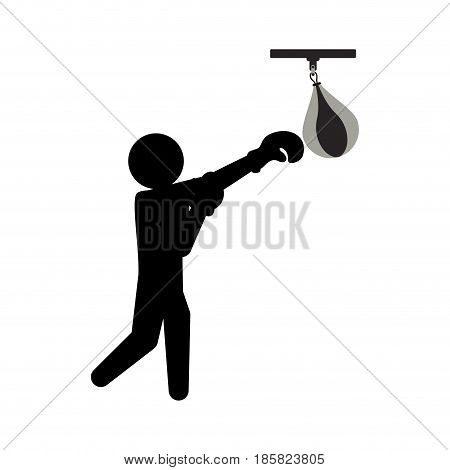 Boxing figther trainning icon vector illustration graphic design