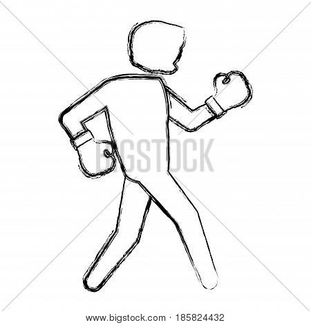 Boxing figther trainning icon vector illustration graphic design