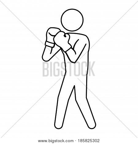 Boxing figther trainning icon vector illustration graphic design