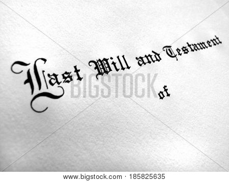 Last Will and Testament for estate planning