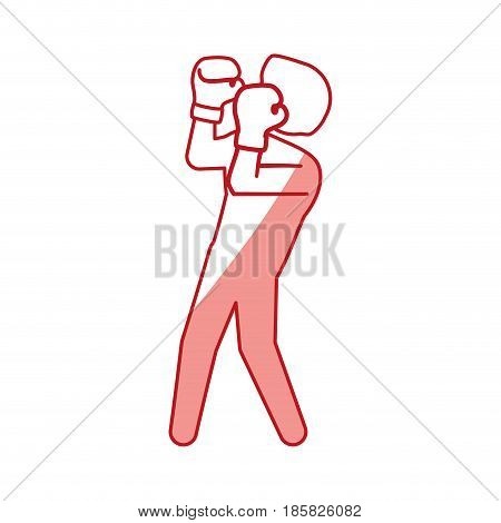 Boxing figther trainning icon vector illustration graphic design