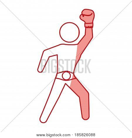 Boxing figther trainning icon vector illustration graphic design