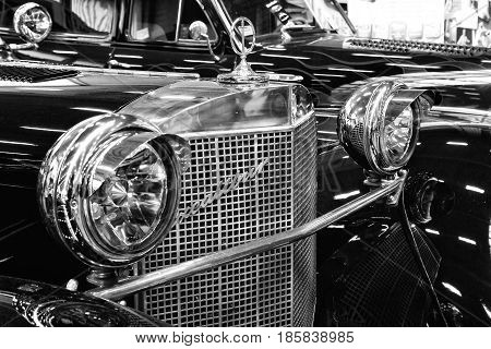 Paaren Im Glien, Germany - May 19: The Excalibur Series Iv Roadster, Black And White, Close-up_ 