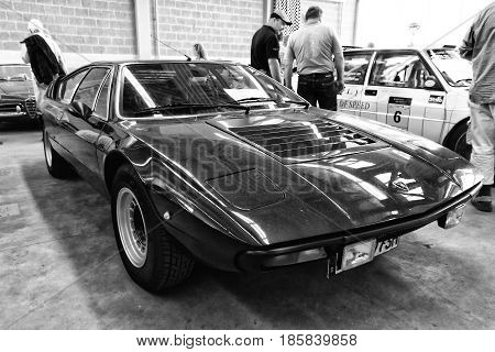 PAAREN IM GLIEN GERMANY - MAY 19: Sport coupe Ferrari Dino 208 GT4 black and white 