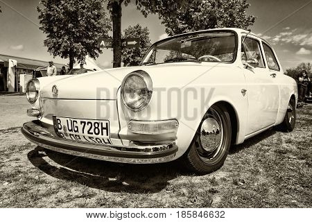 Paaren Im Glien, Germany - May 19: Compact Car Volkswagen 1500 (notchback), Sepia, 