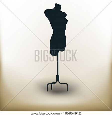 Simple symbolic image of old tailor dummy