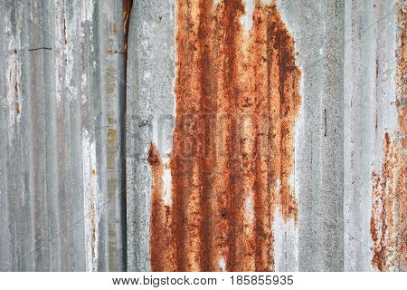 Dirty Rusty zinc galvanized steel background .