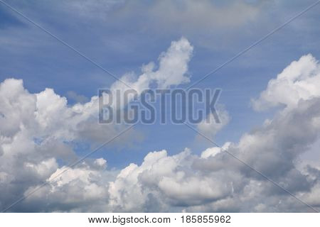 blue sky with cloud on background .
