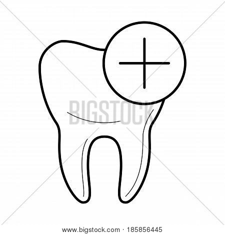 Healthy tooth icon, positive characteristics, good for teeth educational poster for medical clinic, professional treatment image, stomatology pictogram, health concept. Vector illustration